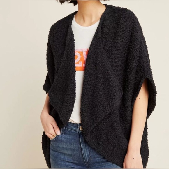 Anthropologie Billie shawl cardigan sweater black, Size M - Picture 2 of 10